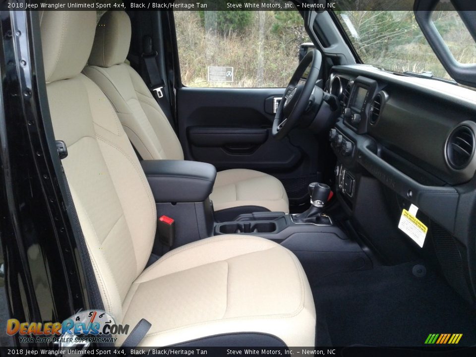 2018 Jeep Wrangler Unlimited Sport 4x4 Black / Black/Heritage Tan Photo #14