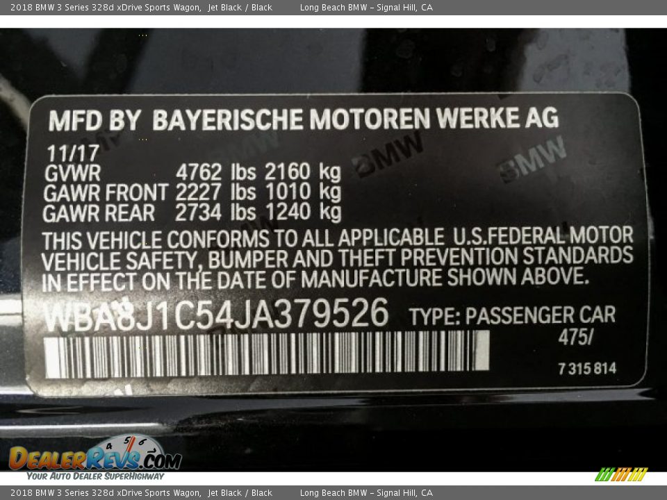 2018 BMW 3 Series 328d xDrive Sports Wagon Jet Black / Black Photo #23