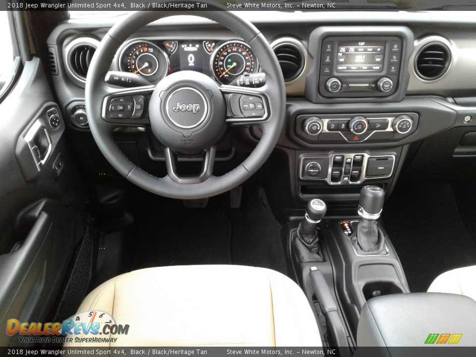2018 Jeep Wrangler Unlimited Sport 4x4 Black / Black/Heritage Tan Photo #25