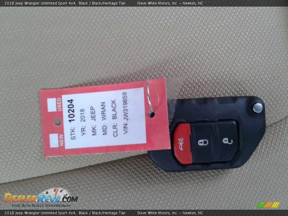 2018 Jeep Wrangler Unlimited Sport 4x4 Black / Black/Heritage Tan Photo #26