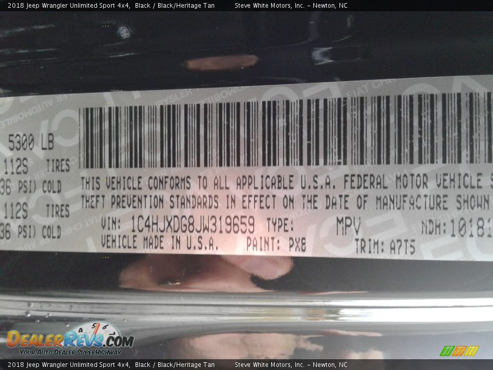 2018 Jeep Wrangler Unlimited Sport 4x4 Black / Black/Heritage Tan Photo #28