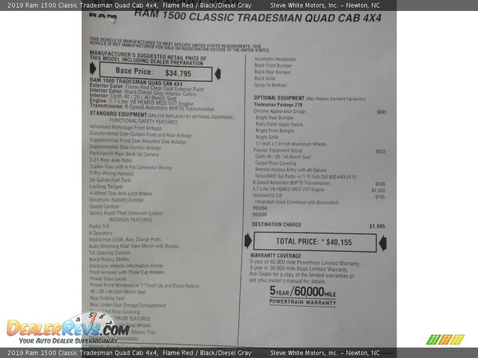 2019 Ram 1500 Classic Tradesman Quad Cab 4x4 Flame Red / Black/Diesel Gray Photo #29