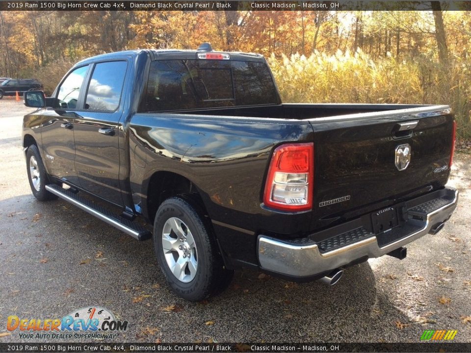 2019 Ram 1500 Big Horn Crew Cab 4x4 Diamond Black Crystal Pearl / Black Photo #4