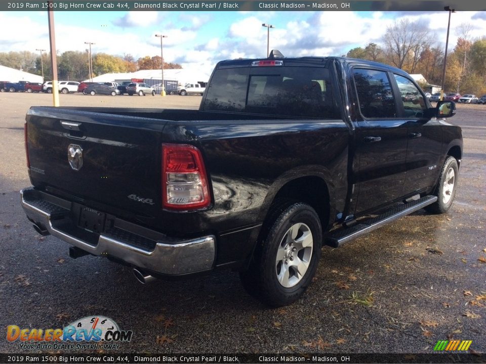 2019 Ram 1500 Big Horn Crew Cab 4x4 Diamond Black Crystal Pearl / Black Photo #6
