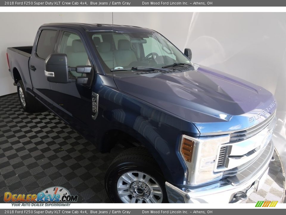 2018 Ford F250 Super Duty XLT Crew Cab 4x4 Blue Jeans / Earth Gray Photo #8