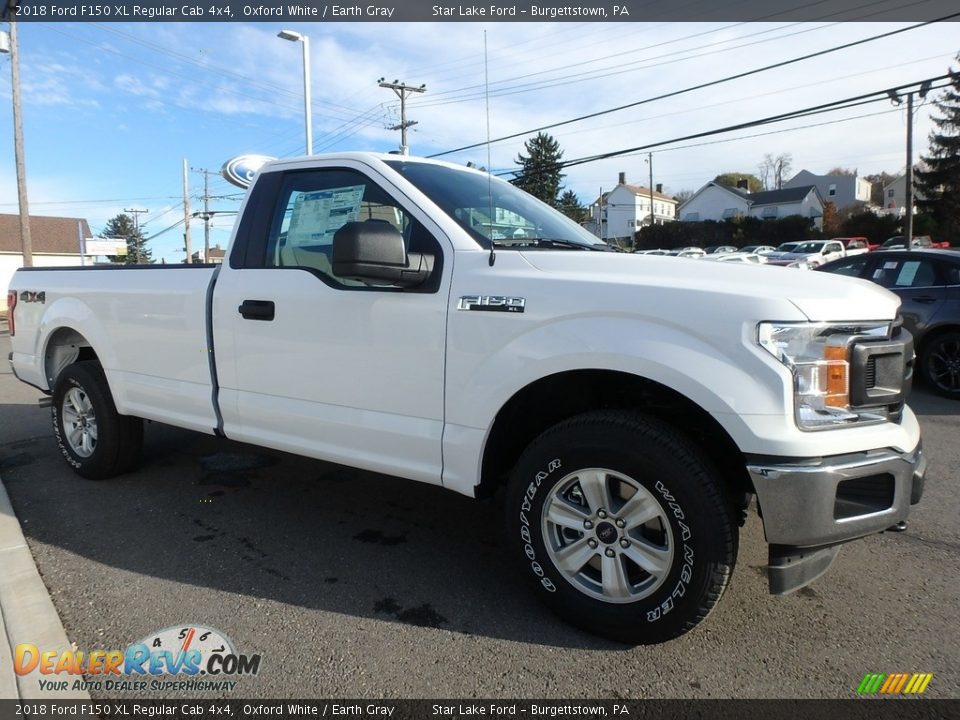 2018 Ford F150 XL Regular Cab 4x4 Oxford White / Earth Gray Photo #3