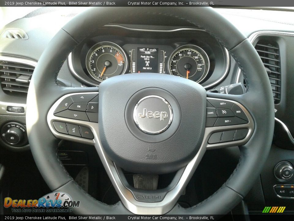 2019 Jeep Cherokee Latitude Plus Billet Silver Metallic / Black Photo #14