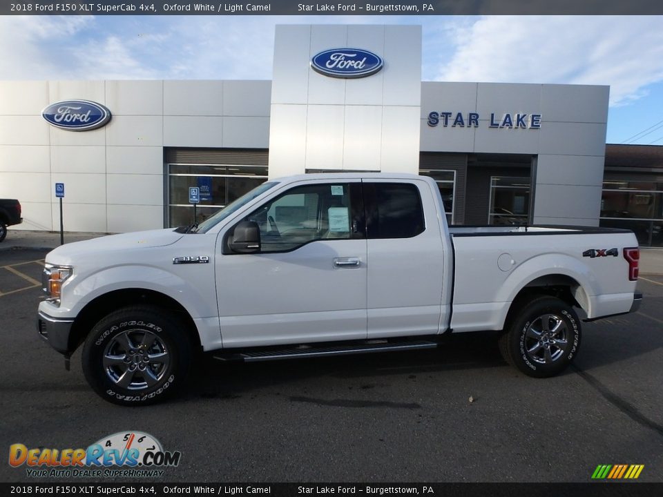 2018 Ford F150 XLT SuperCab 4x4 Oxford White / Light Camel Photo #1