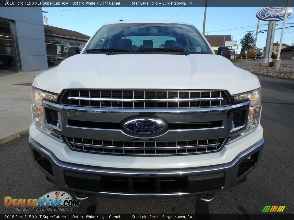 2018 Ford F150 XLT SuperCab 4x4 Oxford White / Light Camel Photo #2