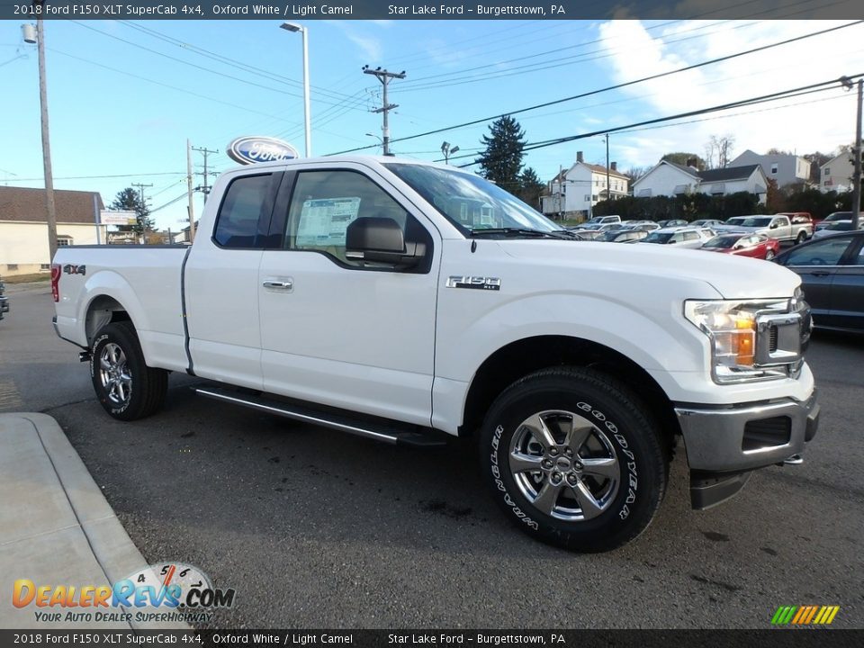 2018 Ford F150 XLT SuperCab 4x4 Oxford White / Light Camel Photo #3