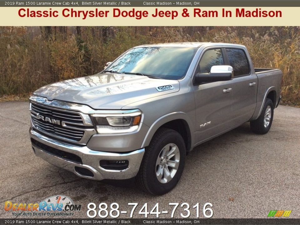 2019 Ram 1500 Laramie Crew Cab 4x4 Billett Silver Metallic / Black Photo #1
