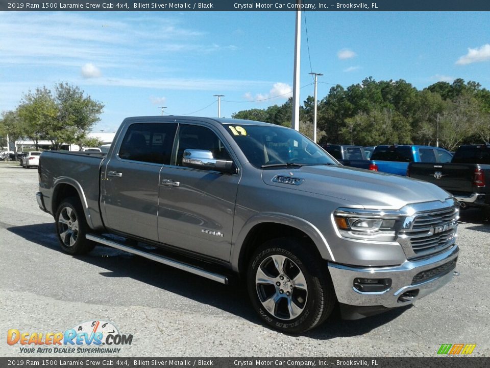 2019 Ram 1500 Laramie Crew Cab 4x4 Billett Silver Metallic / Black Photo #7
