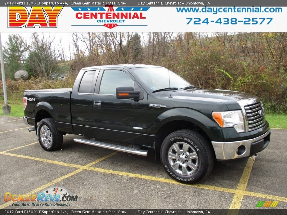2012 Ford F150 XLT SuperCab 4x4 Green Gem Metallic / Steel Gray Photo #1