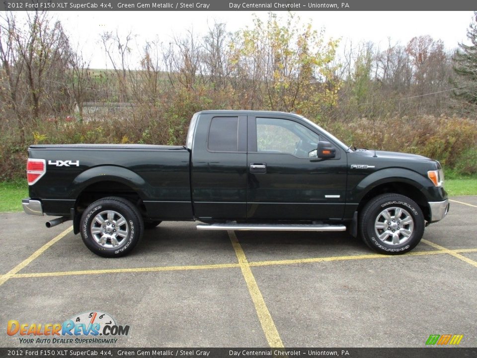 2012 Ford F150 XLT SuperCab 4x4 Green Gem Metallic / Steel Gray Photo #2