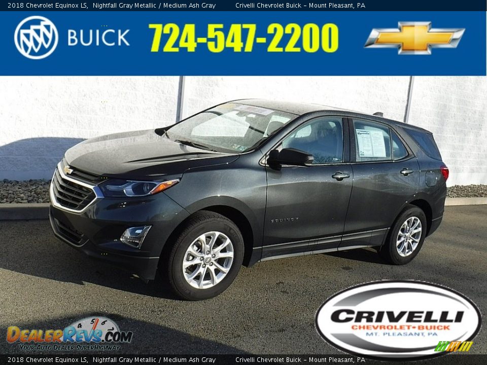 2018 Chevrolet Equinox LS Nightfall Gray Metallic / Medium Ash Gray Photo #1
