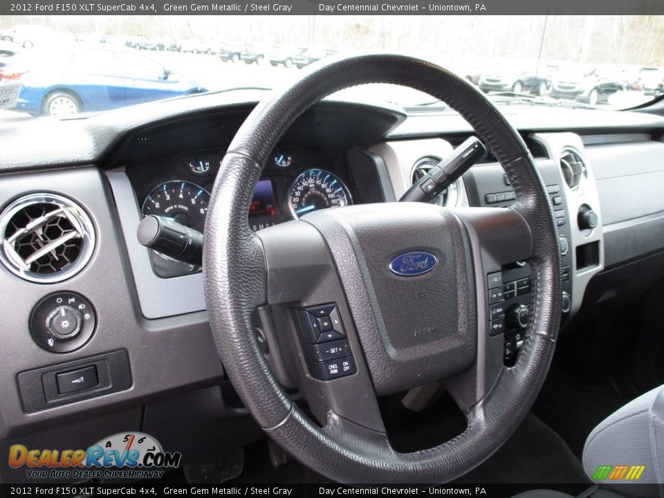 2012 Ford F150 XLT SuperCab 4x4 Green Gem Metallic / Steel Gray Photo #25