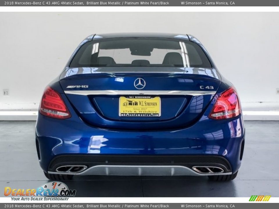 2018 Mercedes-Benz C 43 AMG 4Matic Sedan Brilliant Blue Metallic / Platinum White Pearl/Black Photo #3