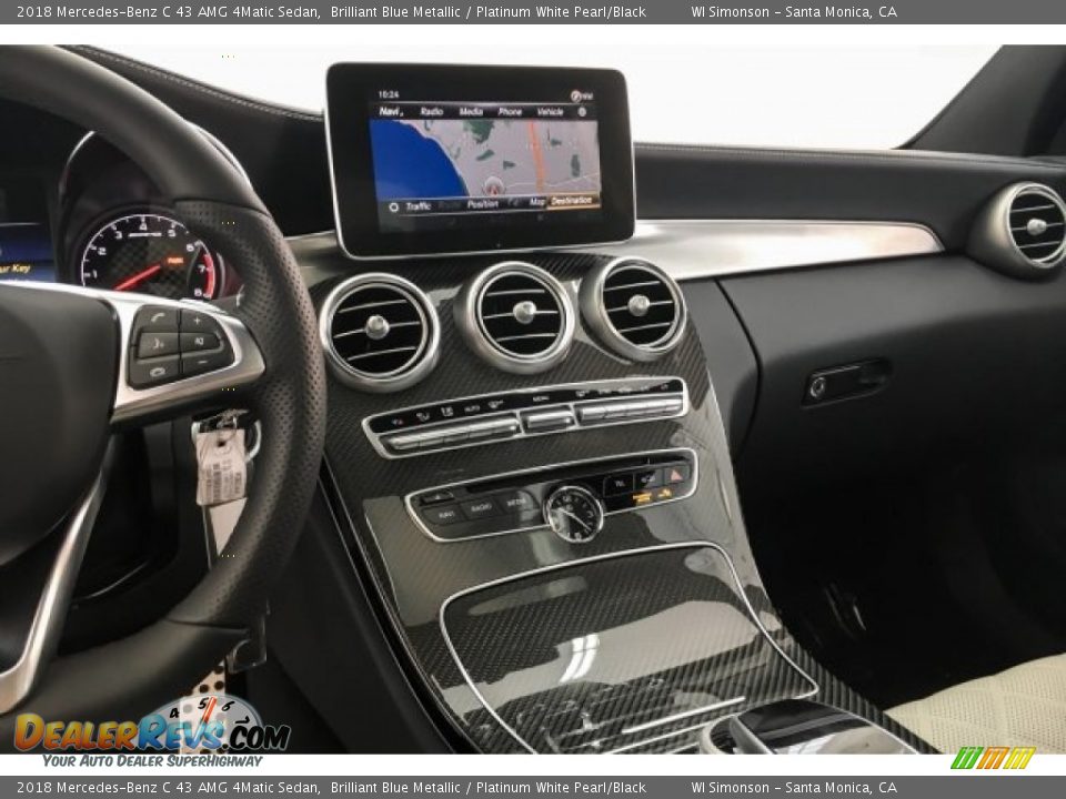 2018 Mercedes-Benz C 43 AMG 4Matic Sedan Brilliant Blue Metallic / Platinum White Pearl/Black Photo #6