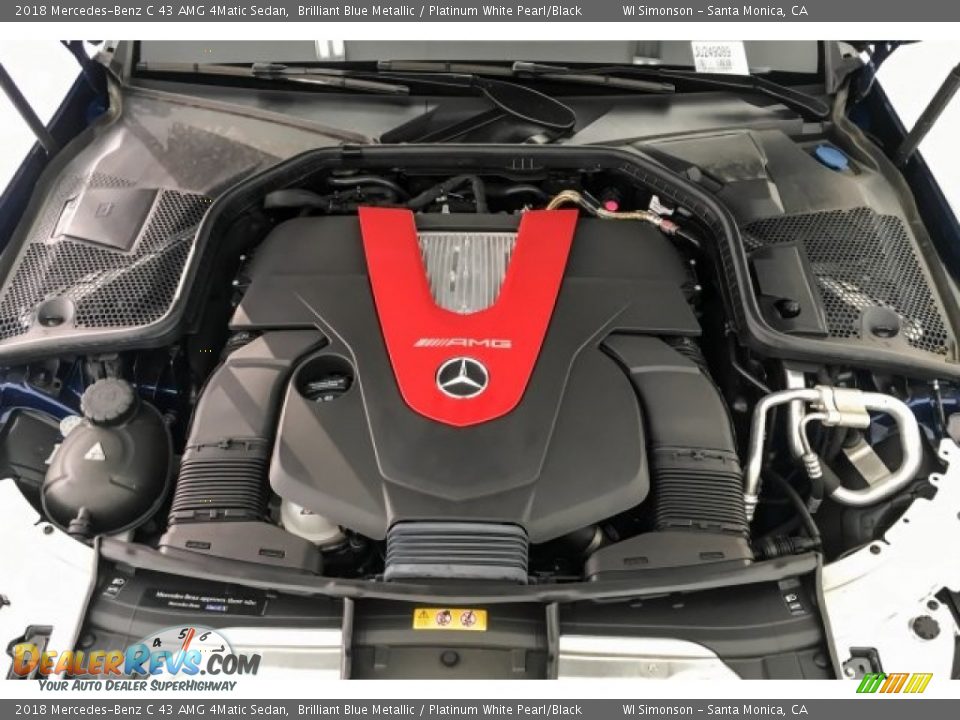 2018 Mercedes-Benz C 43 AMG 4Matic Sedan Brilliant Blue Metallic / Platinum White Pearl/Black Photo #8