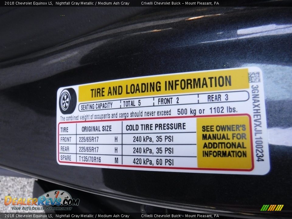 2018 Chevrolet Equinox LS Nightfall Gray Metallic / Medium Ash Gray Photo #32