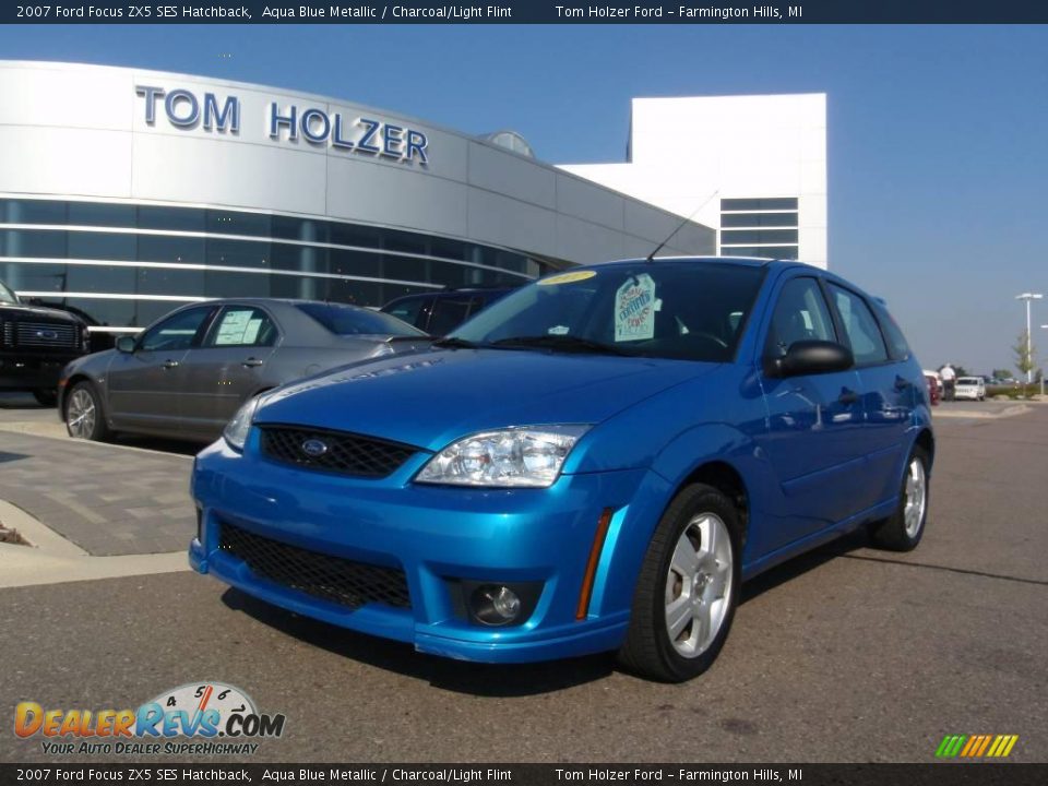 2007 Ford Focus ZX5 SES Hatchback Aqua Blue Metallic / Charcoal/Light Flint Photo #1