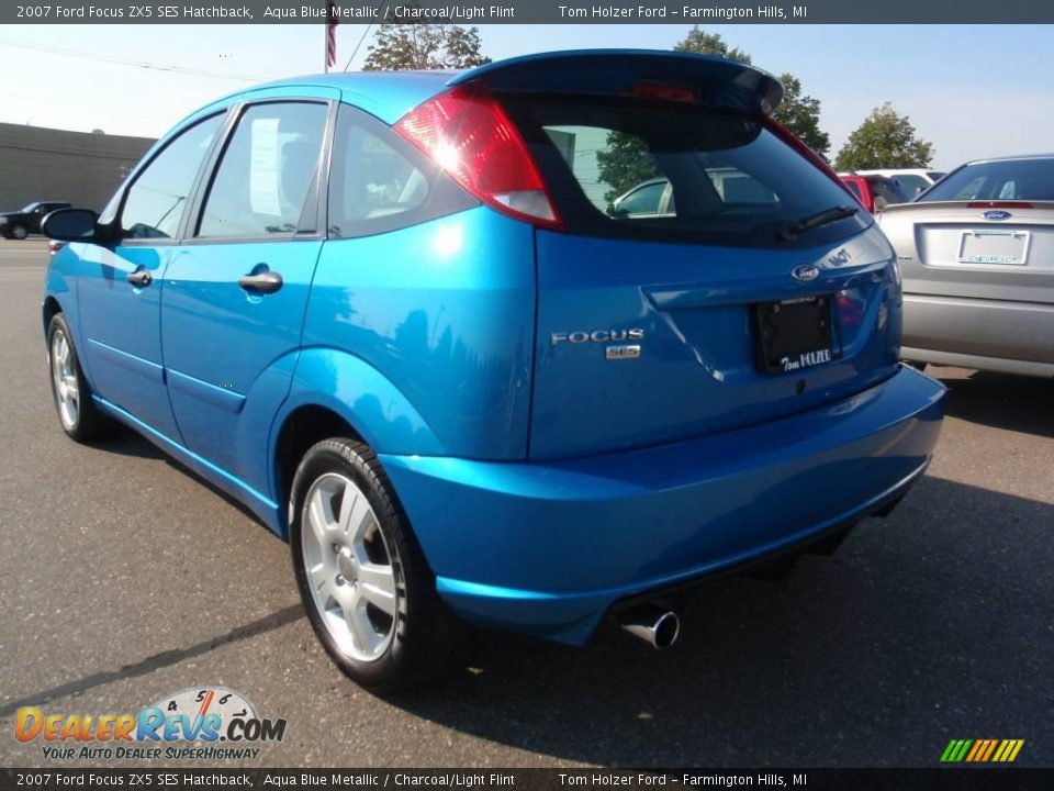 2007 Ford Focus ZX5 SES Hatchback Aqua Blue Metallic / Charcoal/Light Flint Photo #4