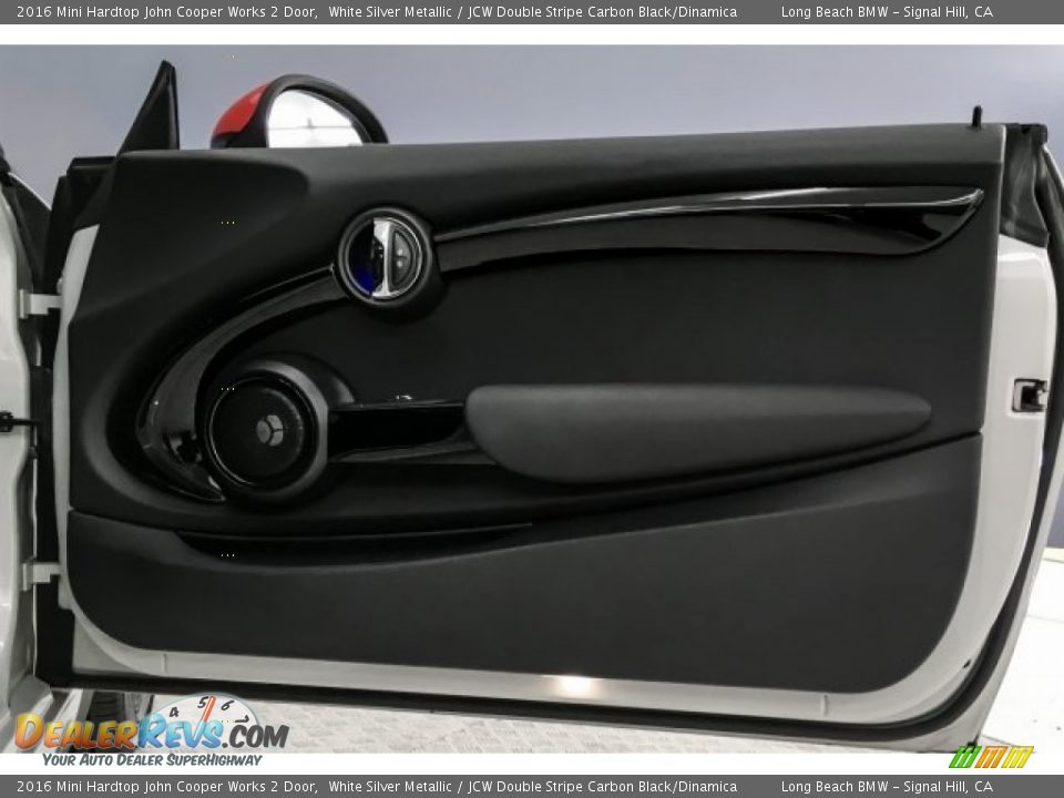 2016 Mini Hardtop John Cooper Works 2 Door White Silver Metallic / JCW Double Stripe Carbon Black/Dinamica Photo #30