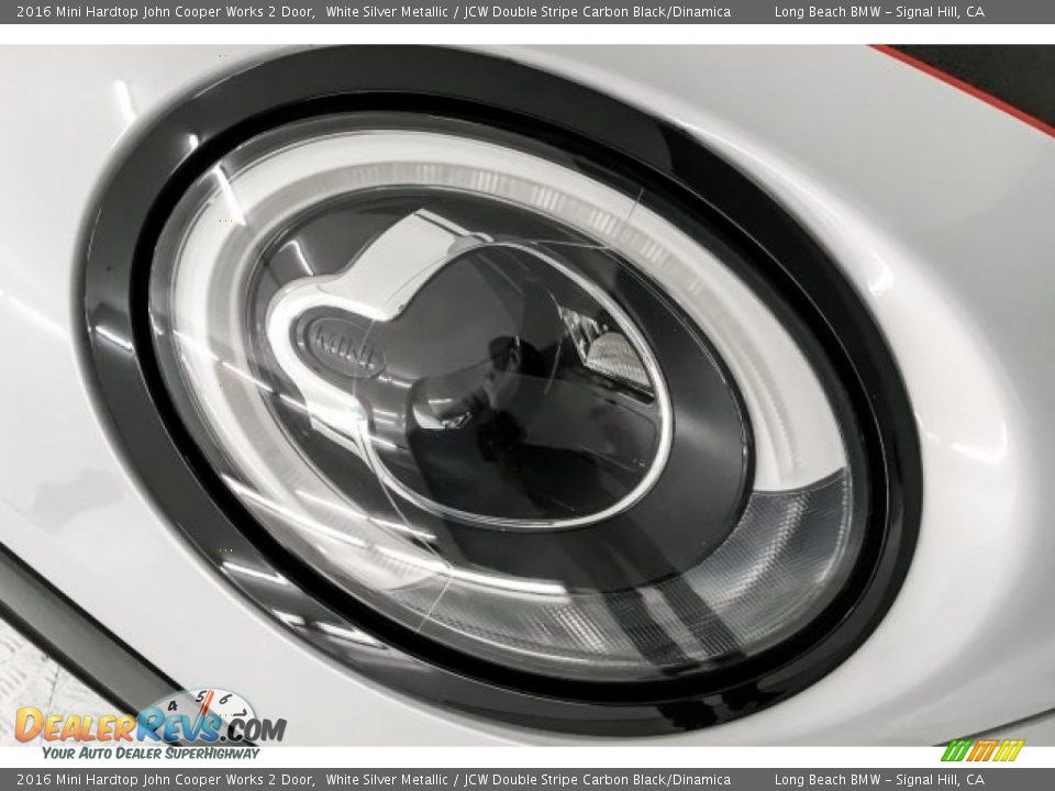 2016 Mini Hardtop John Cooper Works 2 Door White Silver Metallic / JCW Double Stripe Carbon Black/Dinamica Photo #32