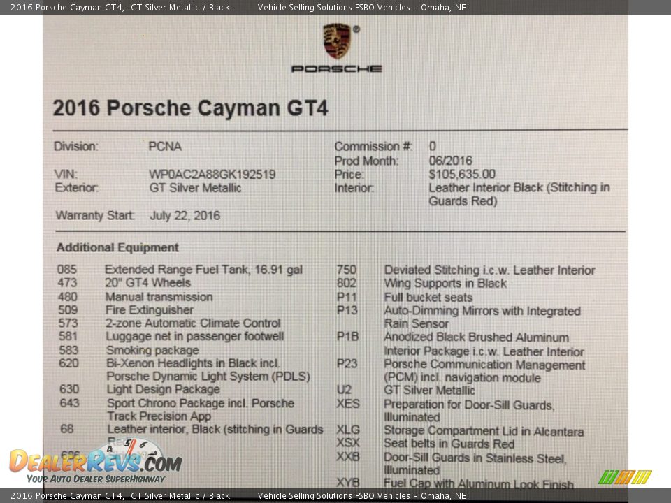2016 Porsche Cayman GT4 GT Silver Metallic / Black Photo #16