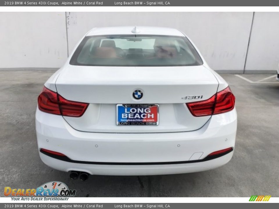 2019 BMW 4 Series 430i Coupe Alpine White / Coral Red Photo #3