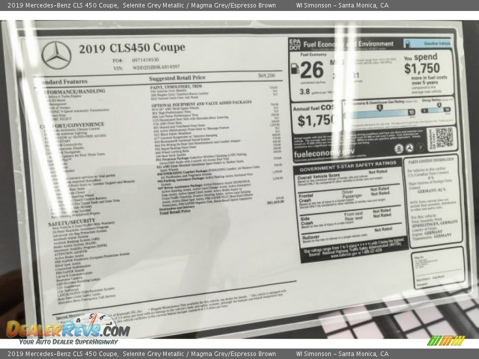 2019 Mercedes-Benz CLS 450 Coupe Selenite Grey Metallic / Magma Grey/Espresso Brown Photo #10