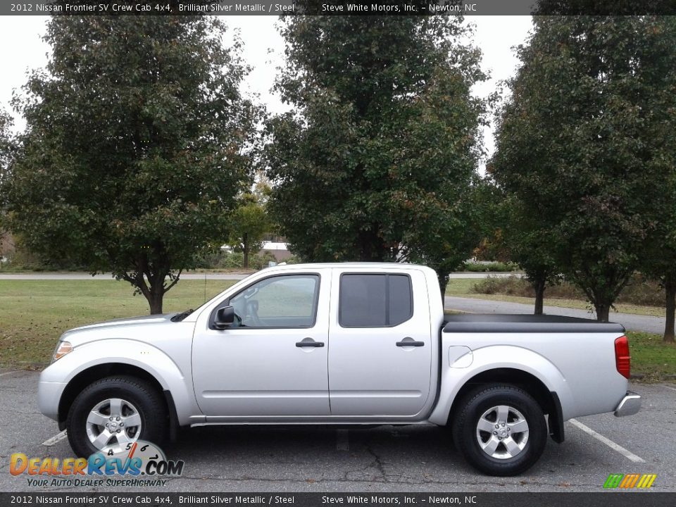 2012 Nissan Frontier SV Crew Cab 4x4 Brilliant Silver Metallic / Steel Photo #1