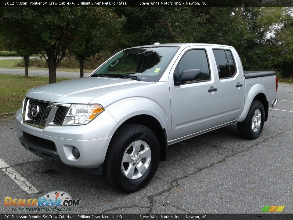 2012 Nissan Frontier SV Crew Cab 4x4 Brilliant Silver Metallic / Steel Photo #2