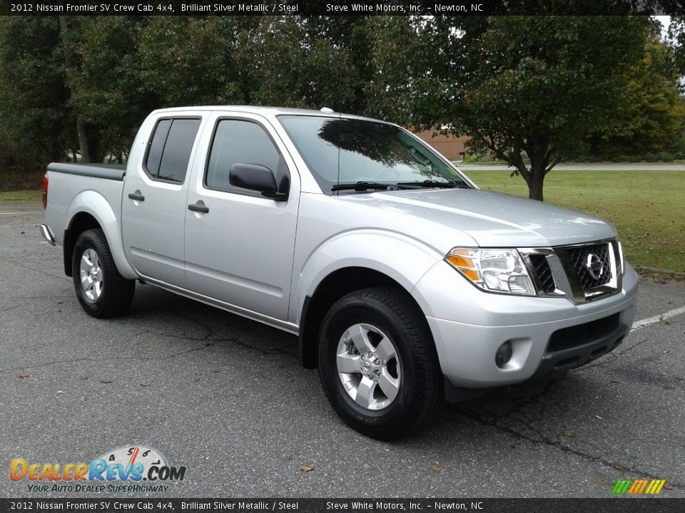 2012 Nissan Frontier SV Crew Cab 4x4 Brilliant Silver Metallic / Steel Photo #4