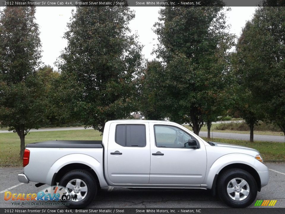 2012 Nissan Frontier SV Crew Cab 4x4 Brilliant Silver Metallic / Steel Photo #5