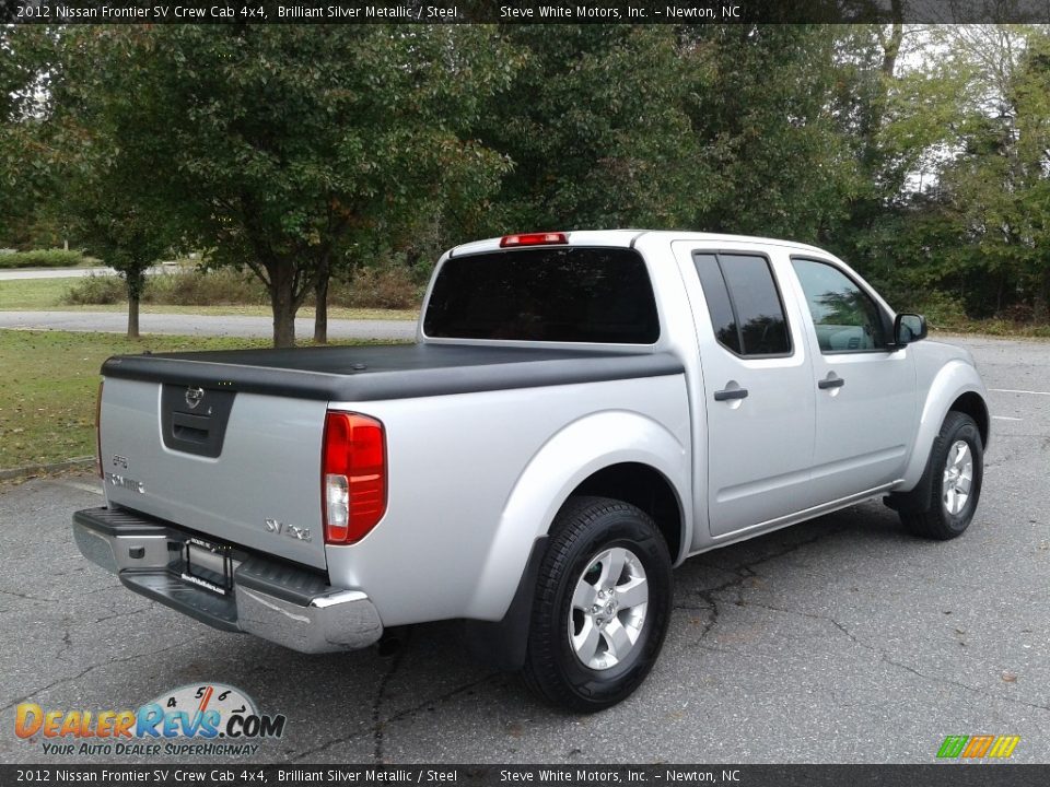 2012 Nissan Frontier SV Crew Cab 4x4 Brilliant Silver Metallic / Steel Photo #6