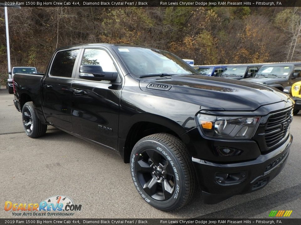 2019 Ram 1500 Big Horn Crew Cab 4x4 Diamond Black Crystal Pearl / Black Photo #7