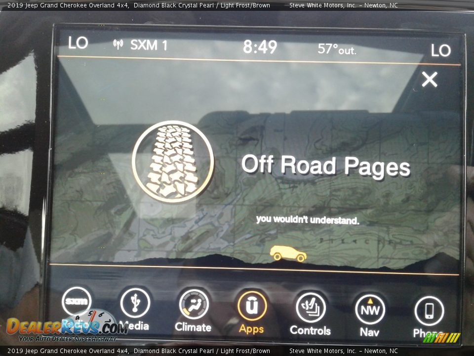 2019 Jeep Grand Cherokee Overland 4x4 Diamond Black Crystal Pearl / Light Frost/Brown Photo #30