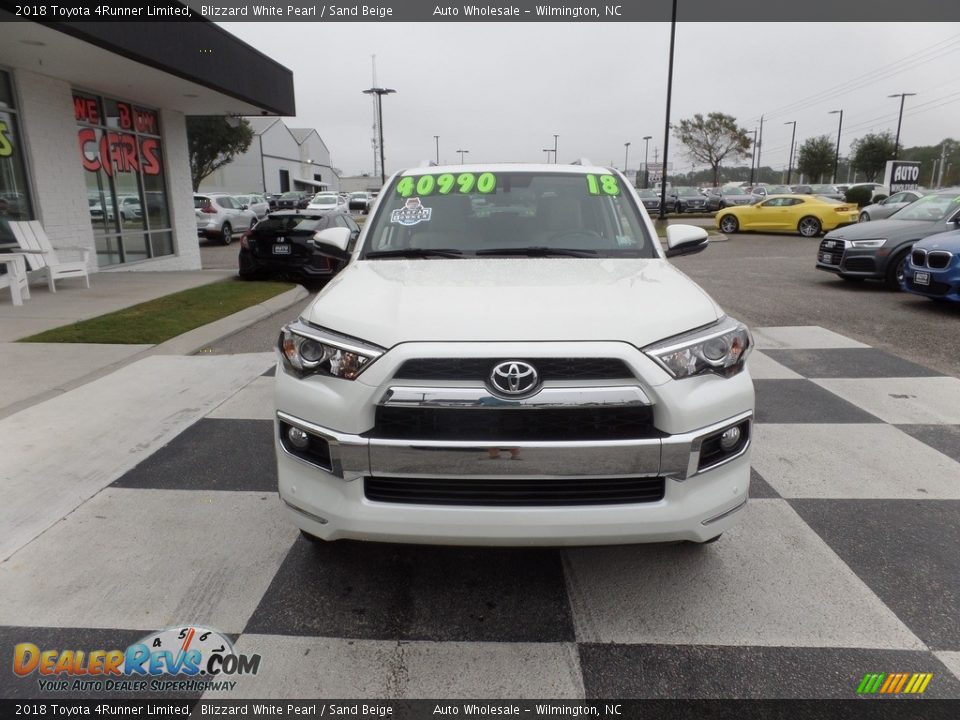 2018 Toyota 4Runner Limited Blizzard White Pearl / Sand Beige Photo #2