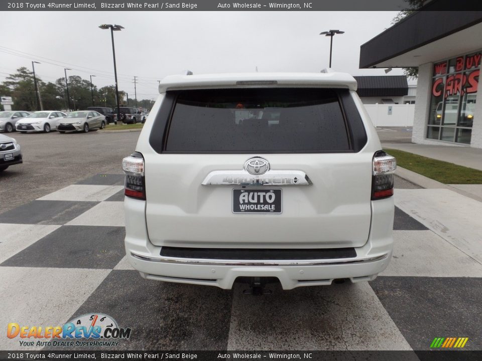 2018 Toyota 4Runner Limited Blizzard White Pearl / Sand Beige Photo #4