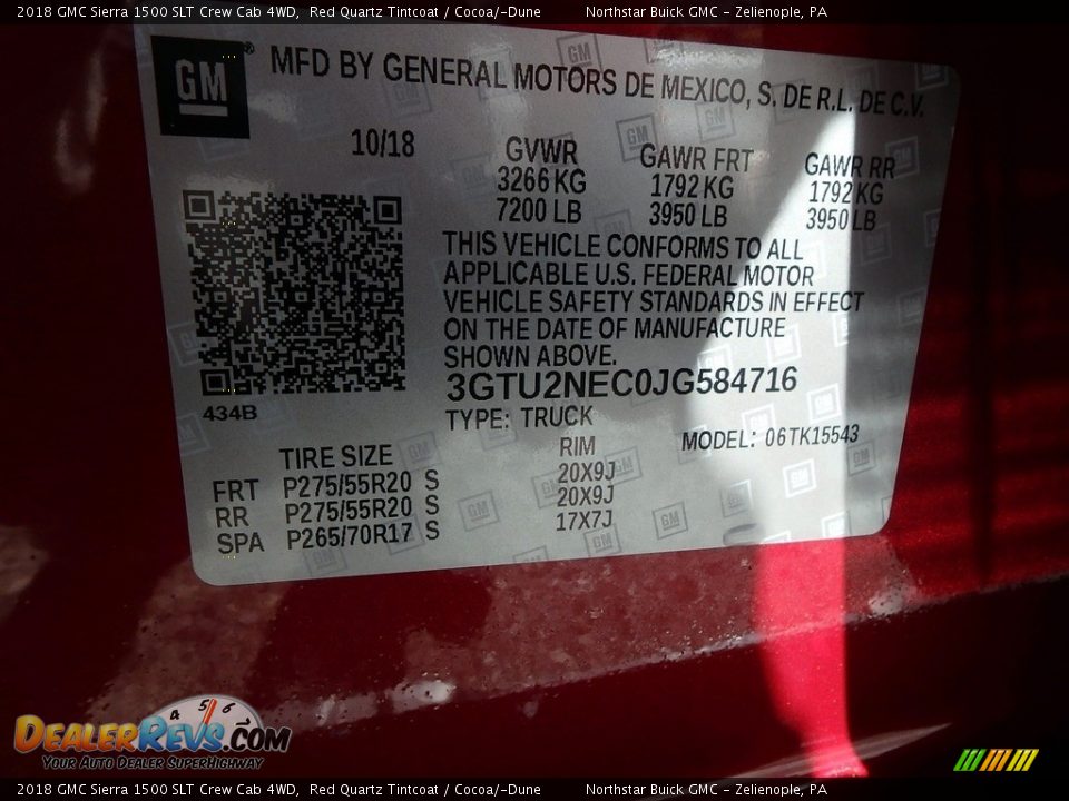 2018 GMC Sierra 1500 SLT Crew Cab 4WD Red Quartz Tintcoat / Cocoa/­Dune Photo #16