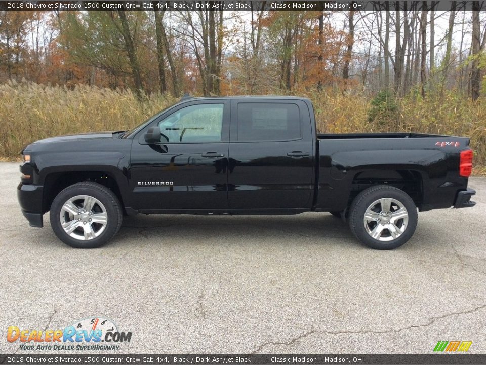 2018 Chevrolet Silverado 1500 Custom Crew Cab 4x4 Black / Dark Ash/Jet Black Photo #3