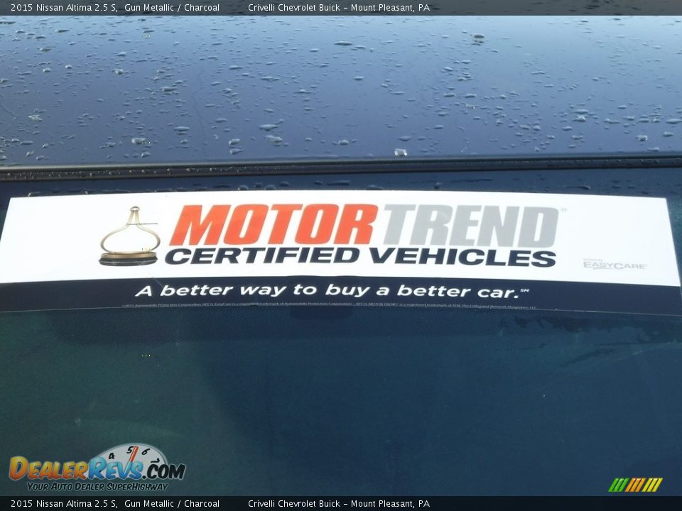 2015 Nissan Altima 2.5 S Gun Metallic / Charcoal Photo #5