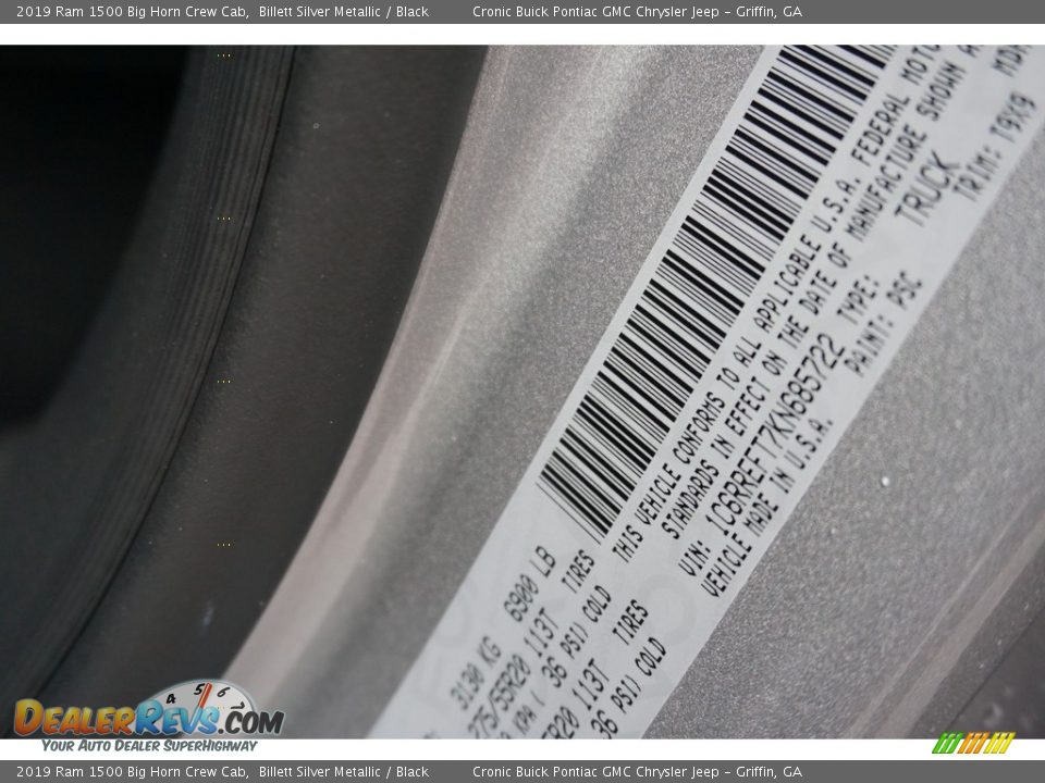 2019 Ram 1500 Big Horn Crew Cab Billett Silver Metallic / Black Photo #16