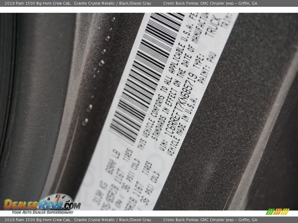 2019 Ram 1500 Big Horn Crew Cab Granite Crystal Metallic / Black/Diesel Gray Photo #16