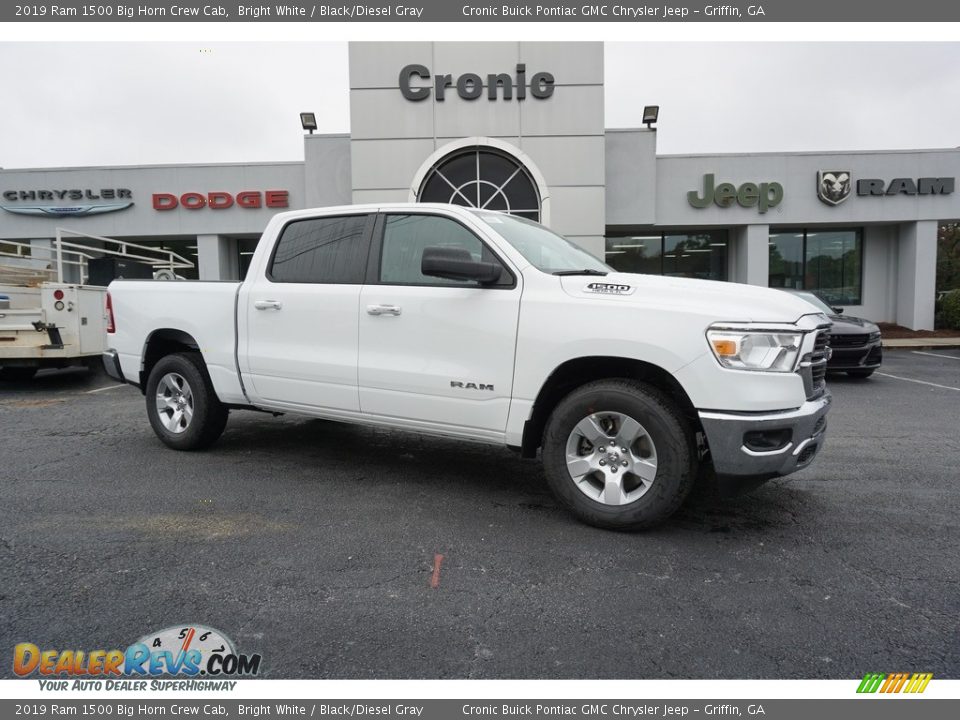 2019 Ram 1500 Big Horn Crew Cab Bright White / Black/Diesel Gray Photo #1