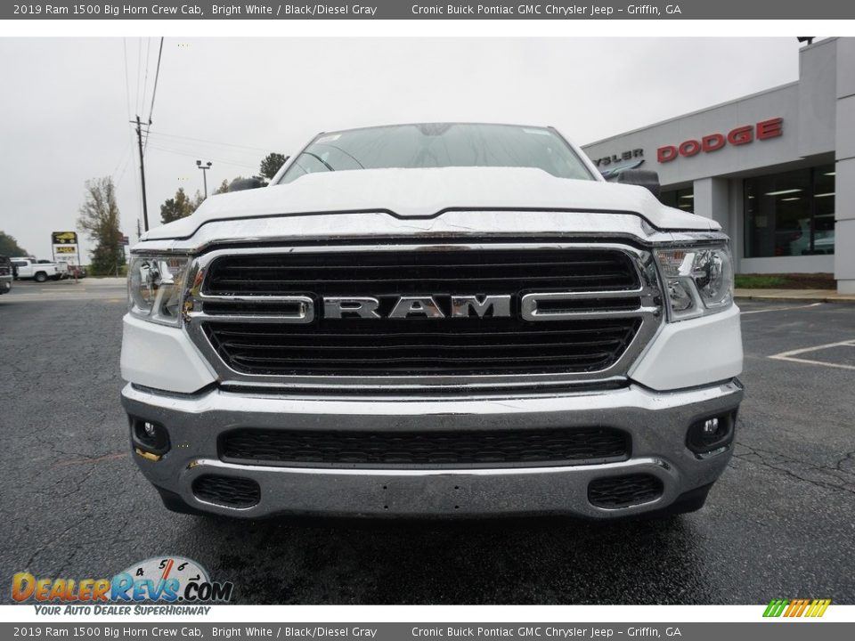 2019 Ram 1500 Big Horn Crew Cab Bright White / Black/Diesel Gray Photo #2