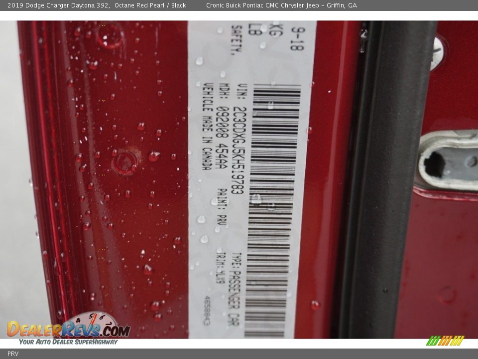 Dodge Color Code PRV Octane Red Pearl