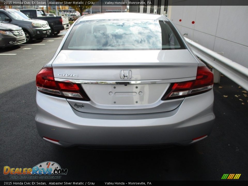 2015 Honda Civic EX Sedan Alabaster Silver Metallic / Gray Photo #4