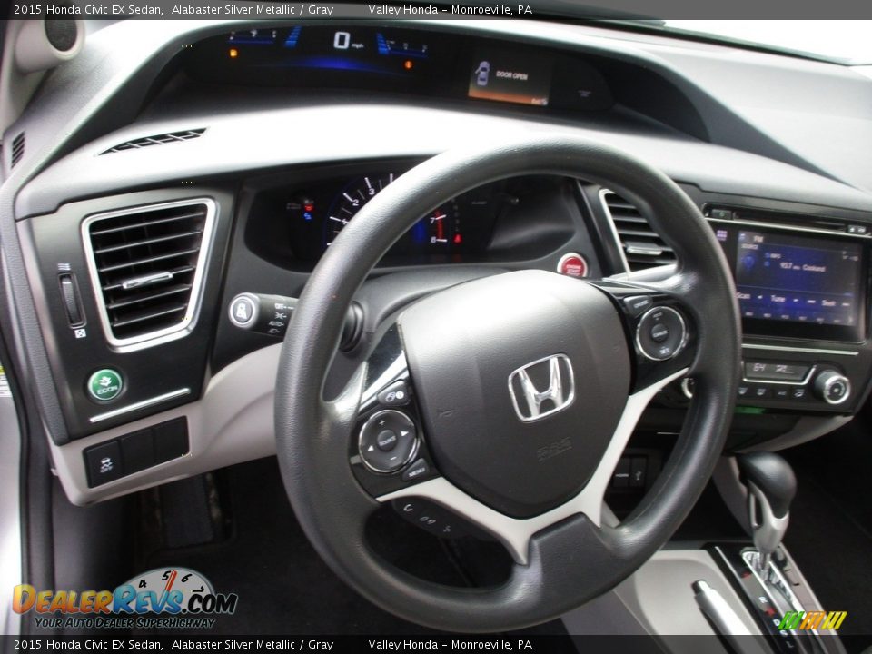 2015 Honda Civic EX Sedan Alabaster Silver Metallic / Gray Photo #13